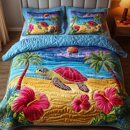 Golden Horizon Turtle 3-Piece Quilted Bedding Set GFTOTP6672