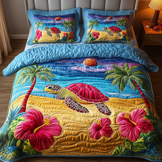 Golden Horizon Turtle 3-Piece Quilted Bedding Set GFTOTP6672