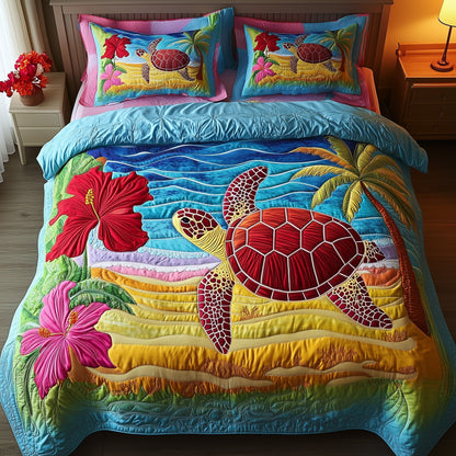 Golden Horizon Turtle 3-Piece Quilted Bedding Set GFTOTP6674