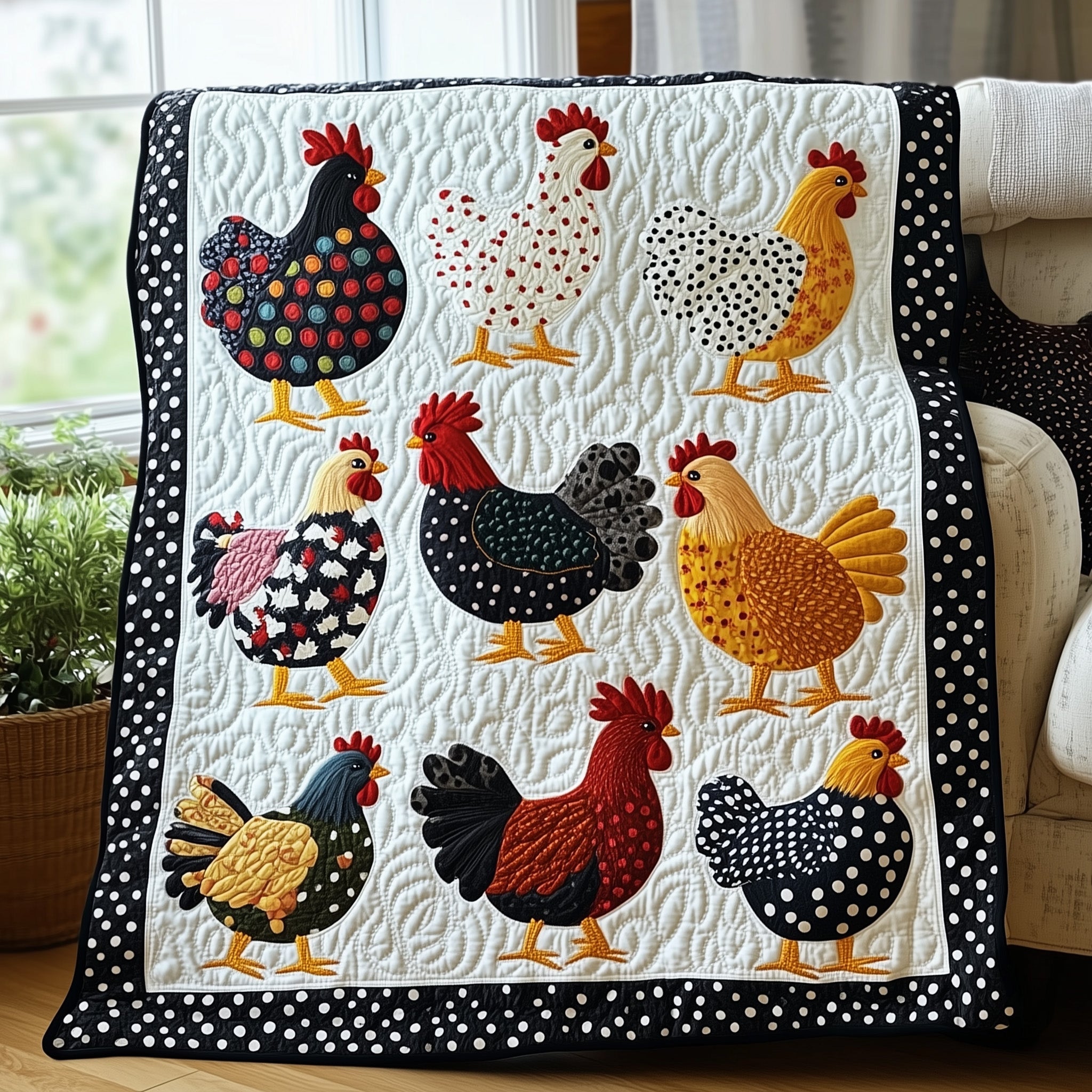 Whimsy Chicken Quilted Blanket GFTOTP6718 – Patchique Store