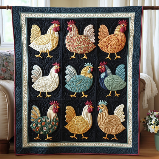 Whimsy Chicken Quilted Blanket GFTOTP6726