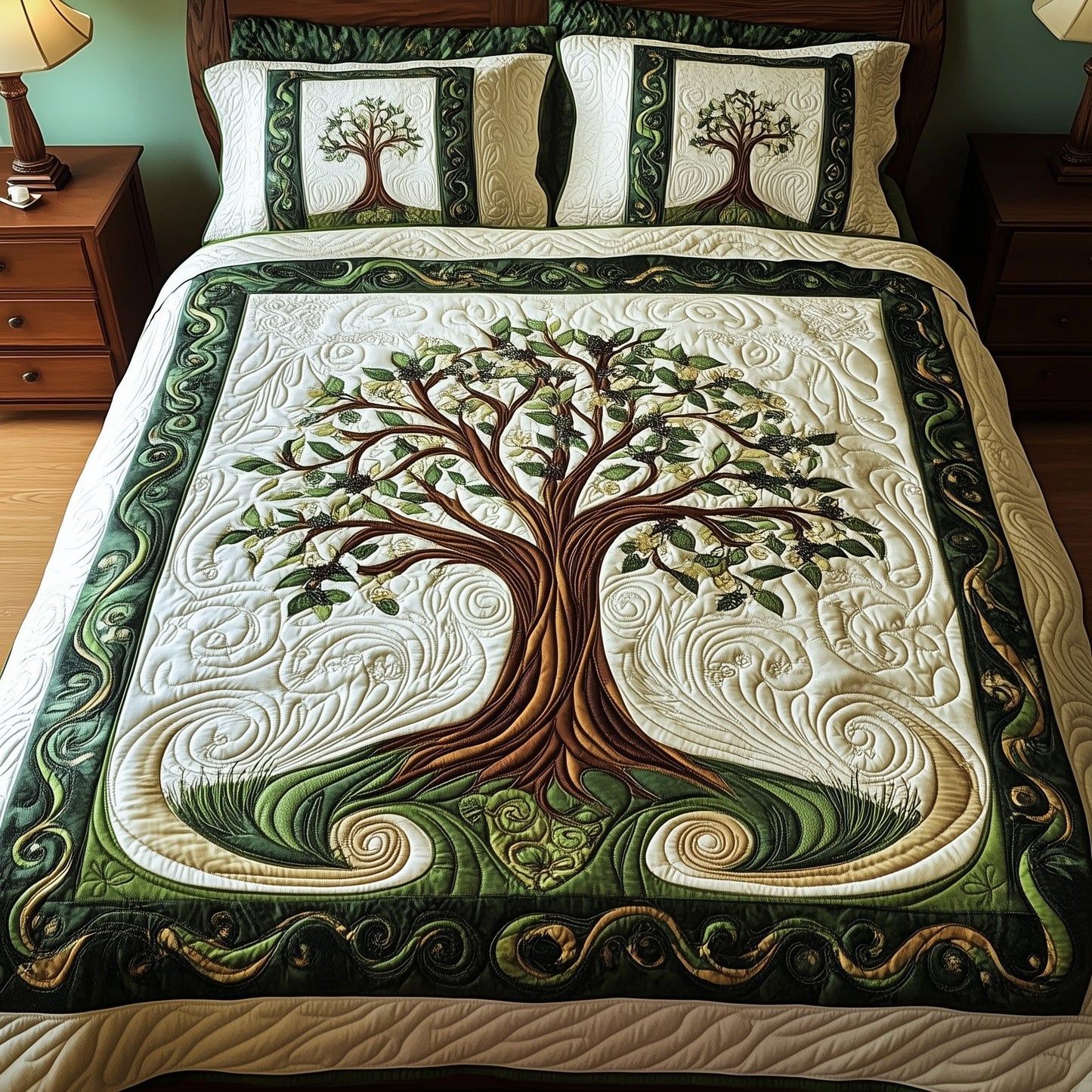 Ancient Tree Of Life 3-Piece Quilted Bedding Set GFTOTP6738