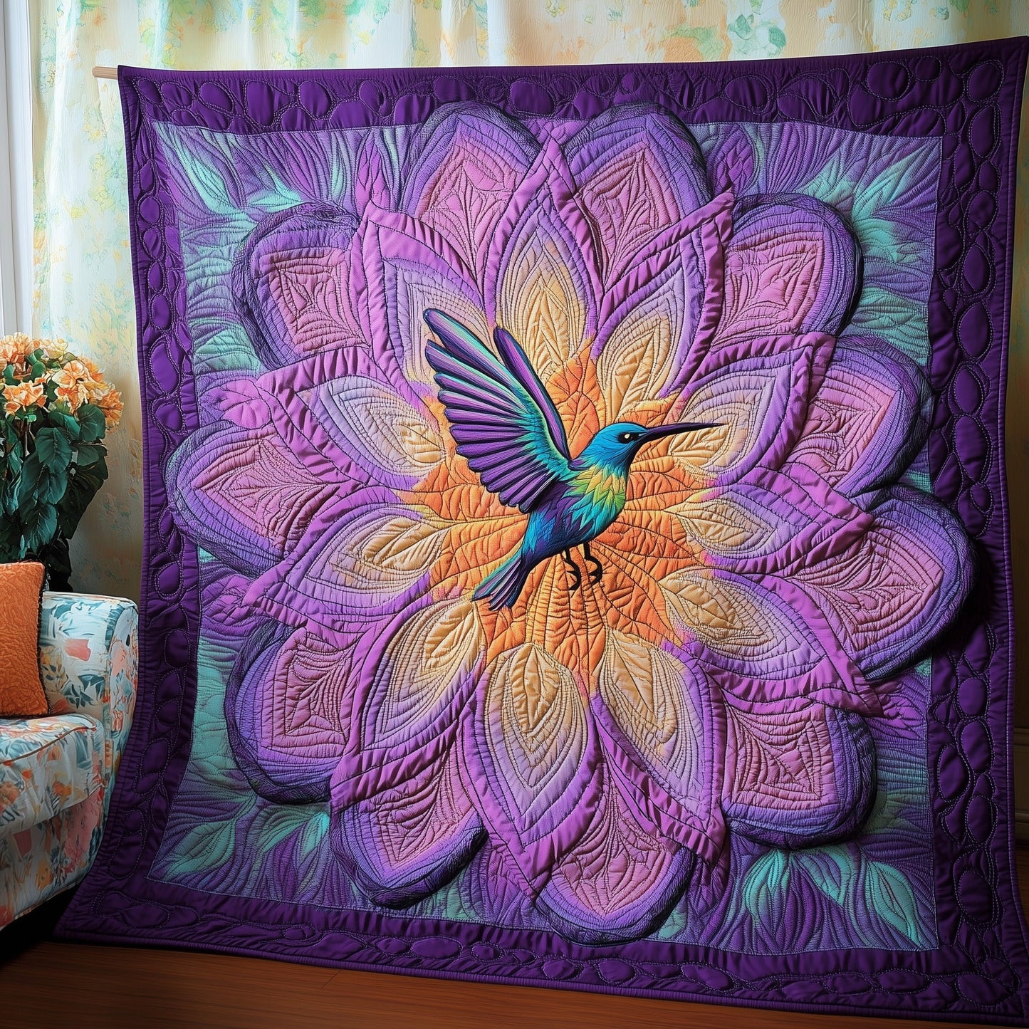 Hummingbird Haven Quilted Blanket GFTOTP6766