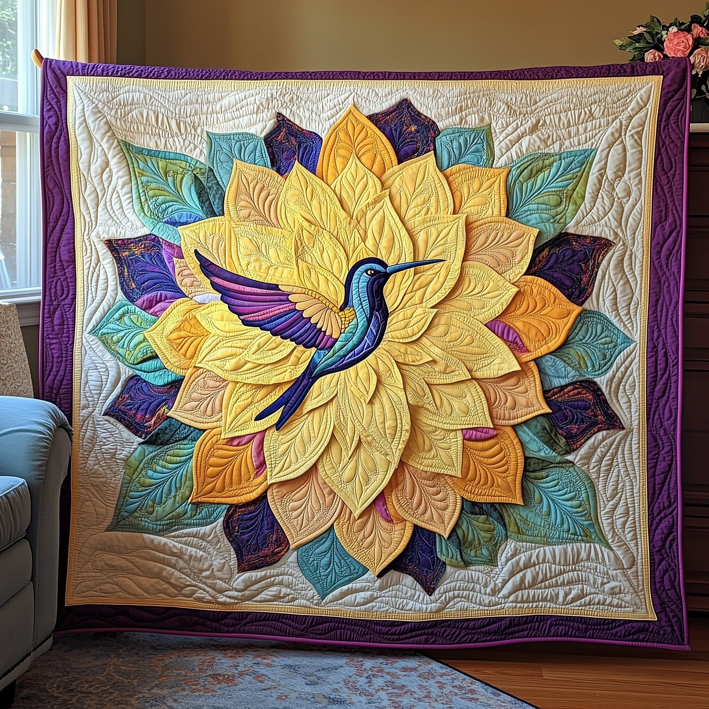 Hummingbird Haven Quilted Blanket GFTOTP6769