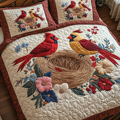 Cardinal Nest 3-Piece Quilted Bedding Set GFTOTP6795