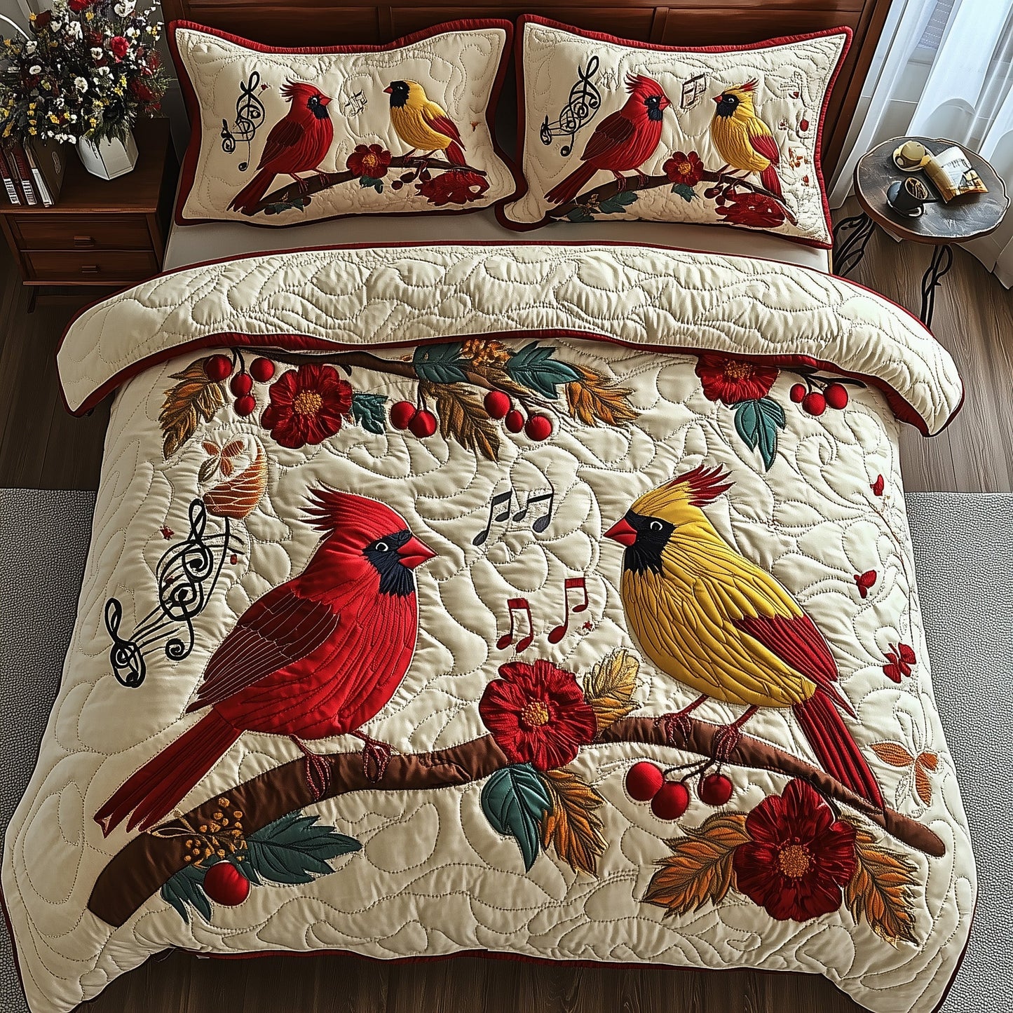 Cardinal Melody 3-Piece Quilted Bedding Set GFTOTP6800
