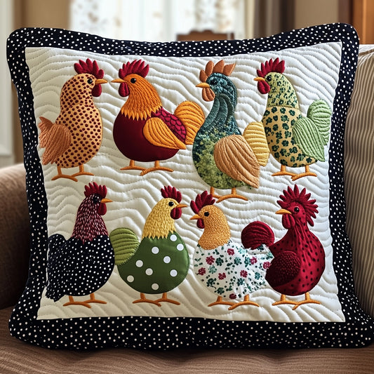 Whimsy Chicken Quilted Pillow Case GFTOTP6817