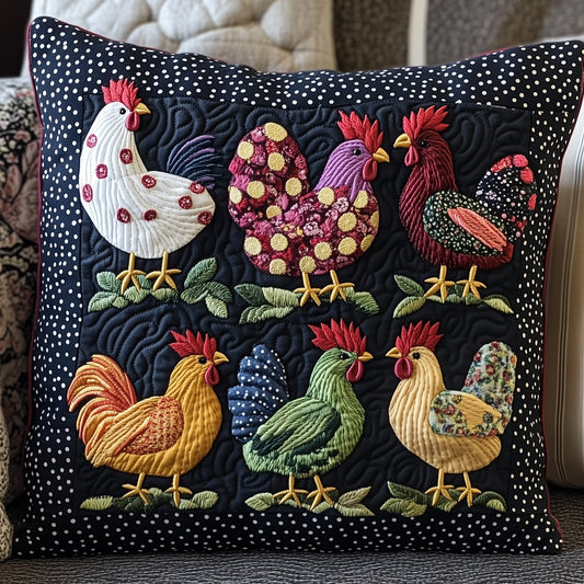 Whimsy Chicken Quilted Pillow Case GFTOTP6821