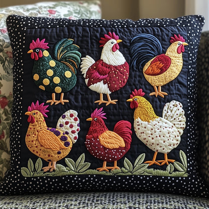 Whimsy Chicken Quilted Pillow Case GFTOTP6822