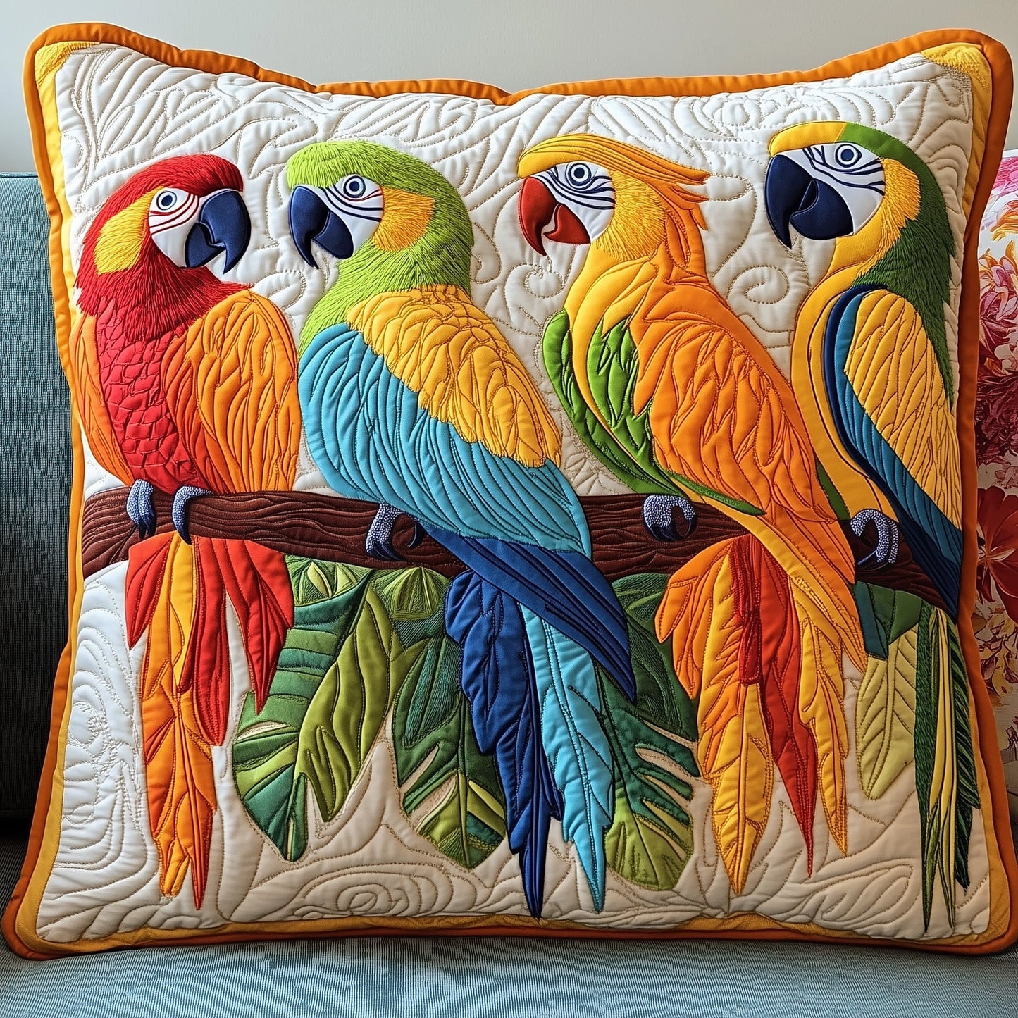 Tropical Parrot Quilted Pillow Case GFTOTP6825