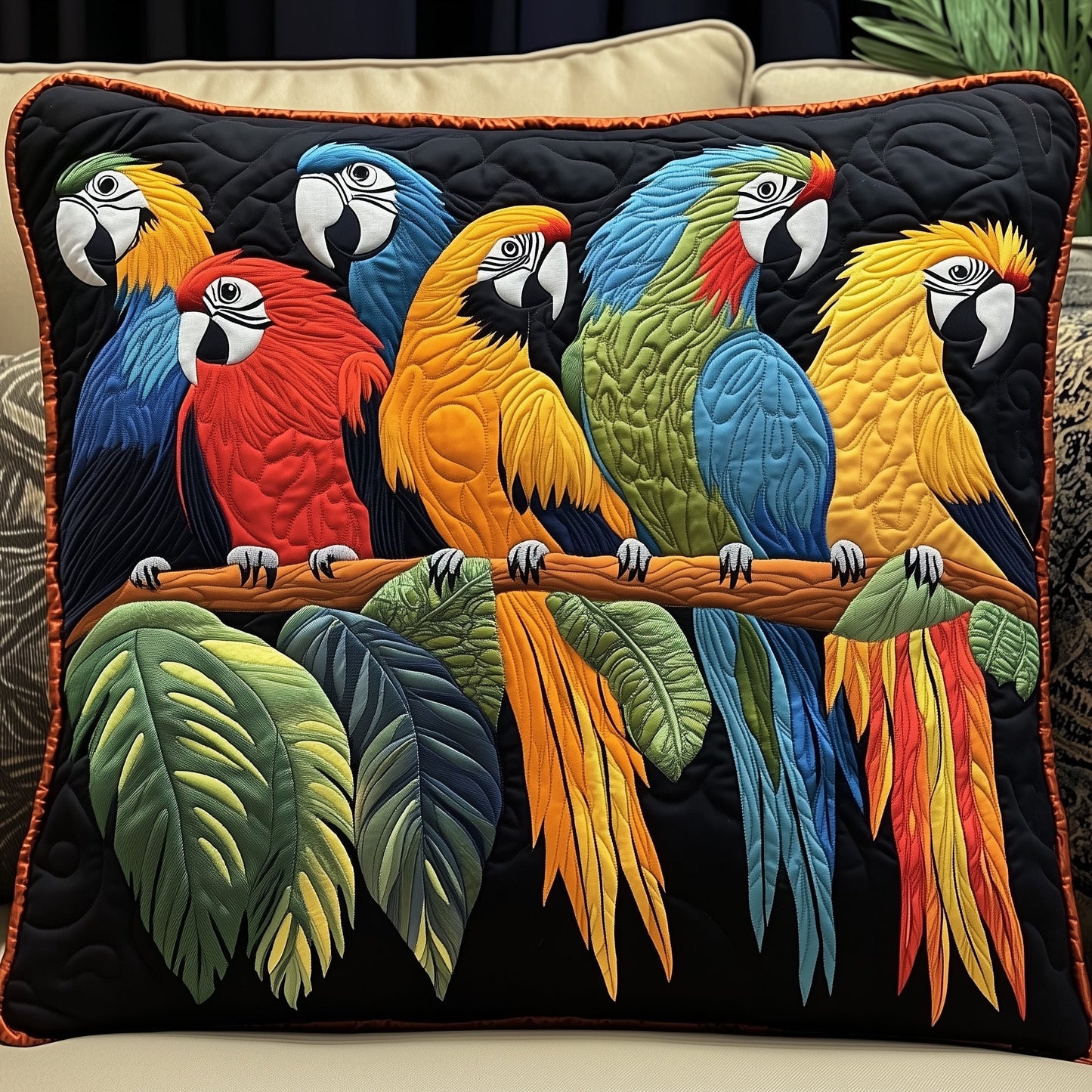 Tropical Parrot Quilted Pillow Case GFTOTP6827