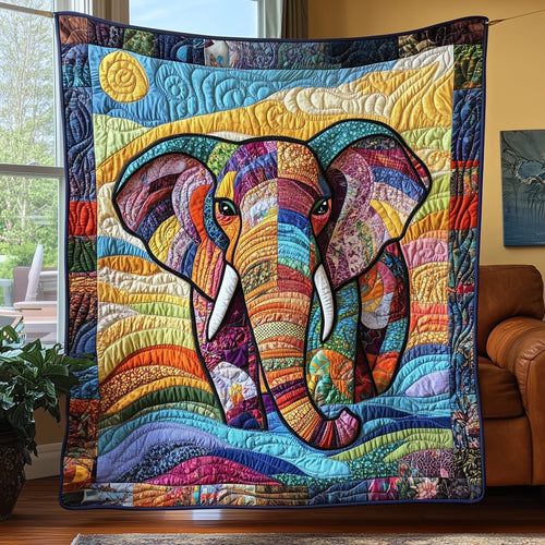 ColorSplash Elephant Quilted Blanket GFTOTP6846