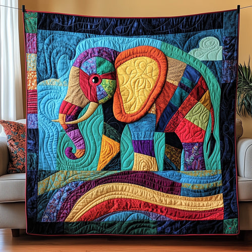 ColorSplash Elephant Quilted Blanket GFTOTP6850