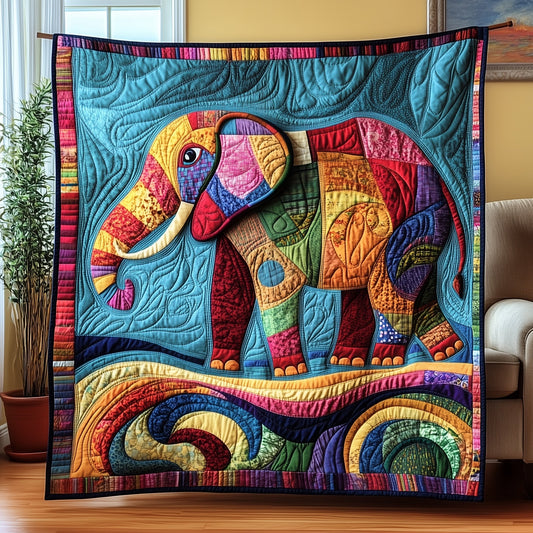 ColorSplash Elephant Quilted Blanket GFTOTP6851