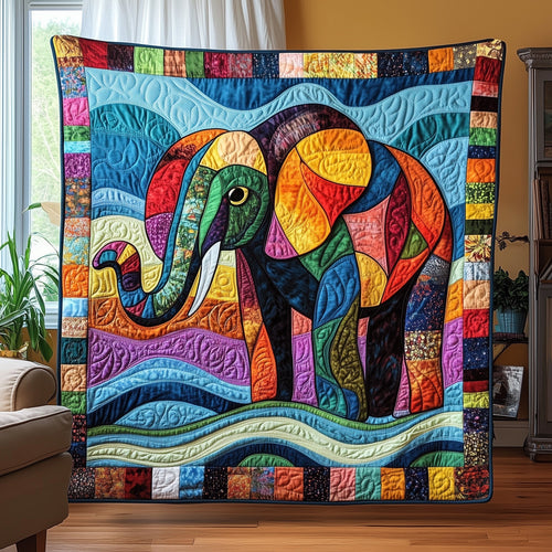 ColorSplash Elephant Quilted Blanket GFTOTP6853