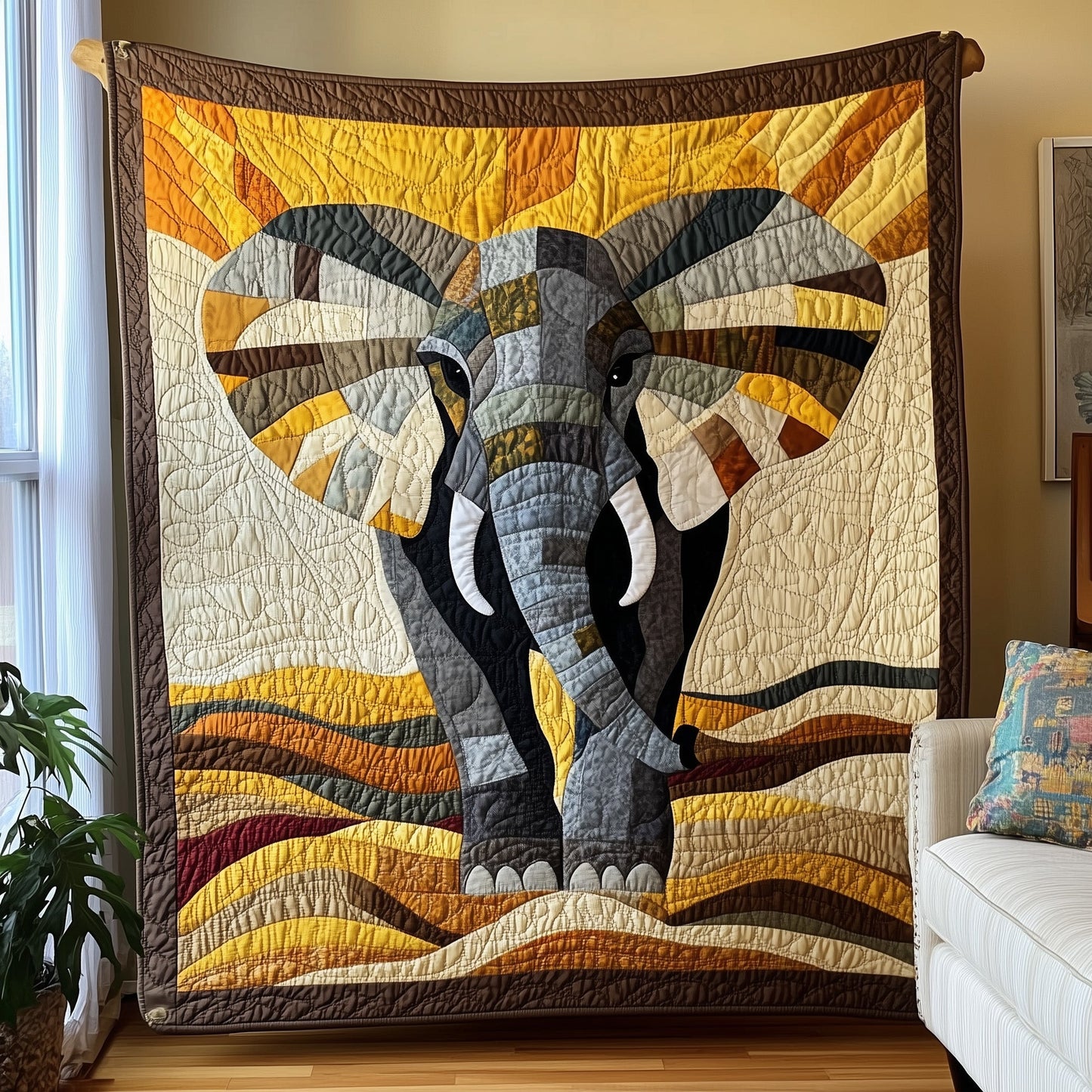 Savanna Elephant Quilted Blanket GFTOTP6859