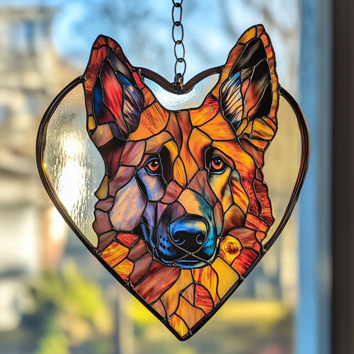 German Shepherd Stained Glass Suncatcher GFTOTP6894