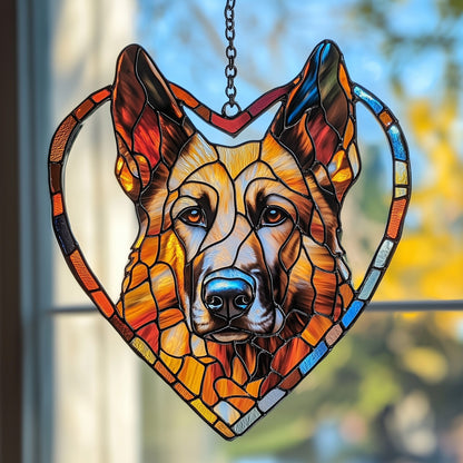 German Shepherd Stained Glass Suncatcher GFTOTP6895