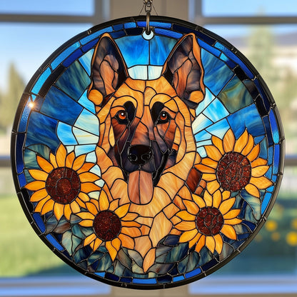German Shepherd Stained Glass Suncatcher GFTOTP6905