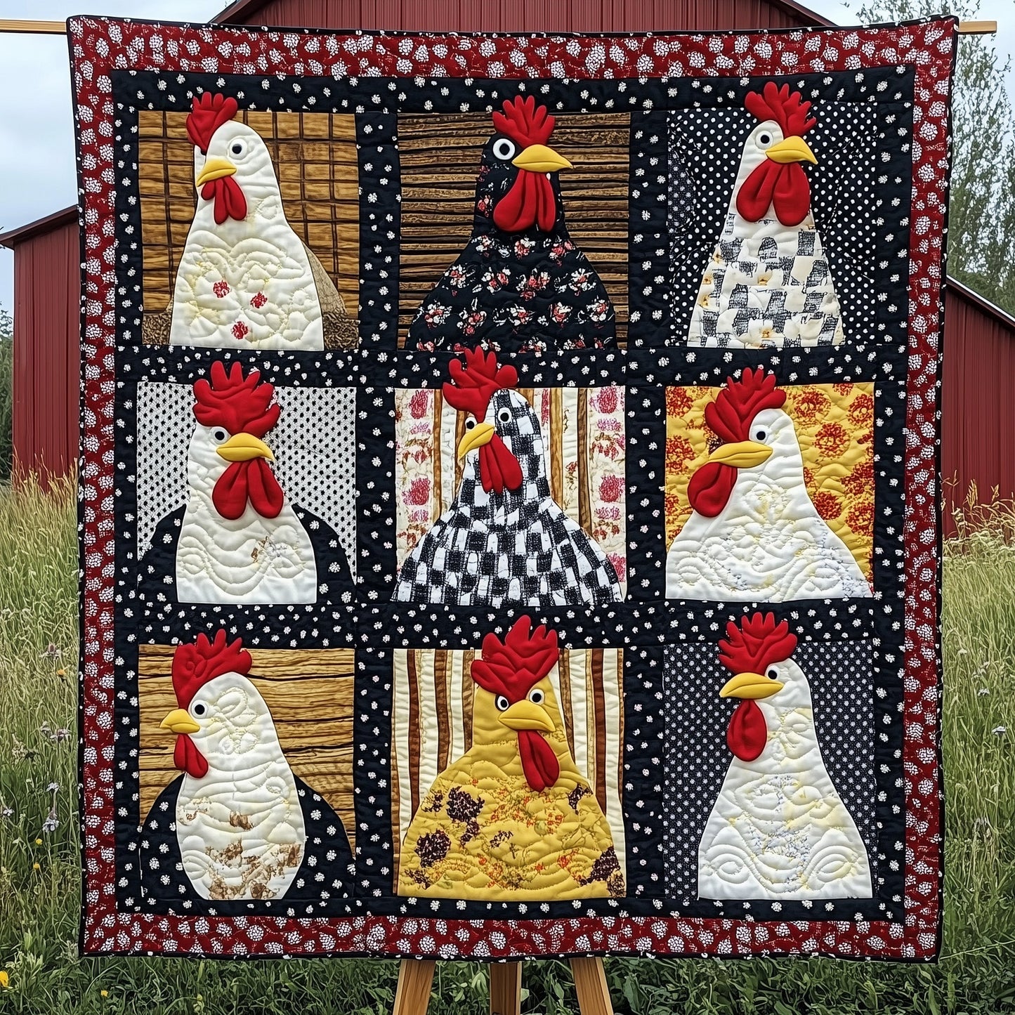 Funky Chicken Fiesta Quilted Blanket GFTOTP7108