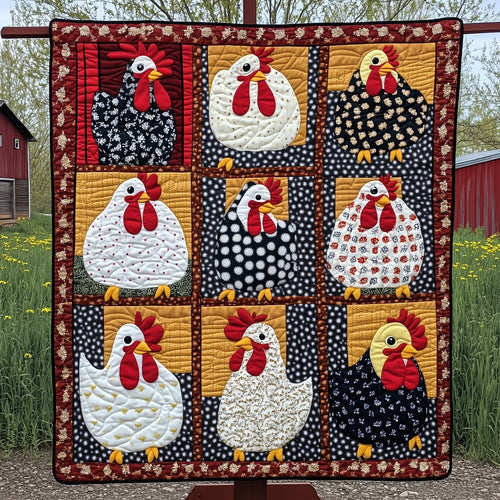 Funky Chicken Fiesta Quilted Blanket GFTOTP7109