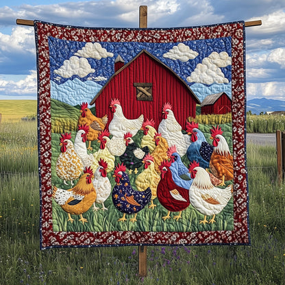 Funky Chicken Fiesta Quilted Blanket GFTOTP7111