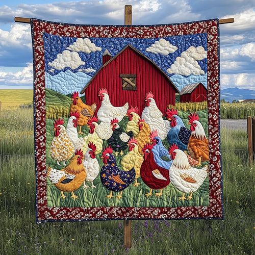 Funky Chicken Fiesta Quilted Blanket GFTOTP7111