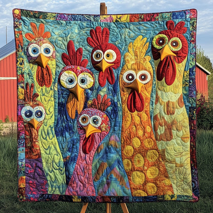 Funky Chicken Fiesta Quilted Blanket GFTOTP7112