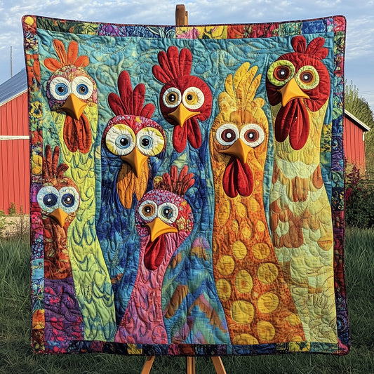Funky Chicken Fiesta Quilted Blanket GFTOTP7112