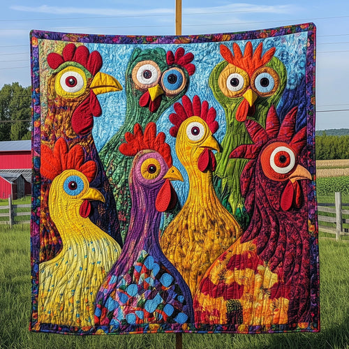 Funky Chicken Fiesta Quilted Blanket GFTOTP7113