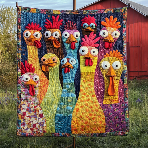 Funky Chicken Fiesta Quilted Blanket GFTOTP7114
