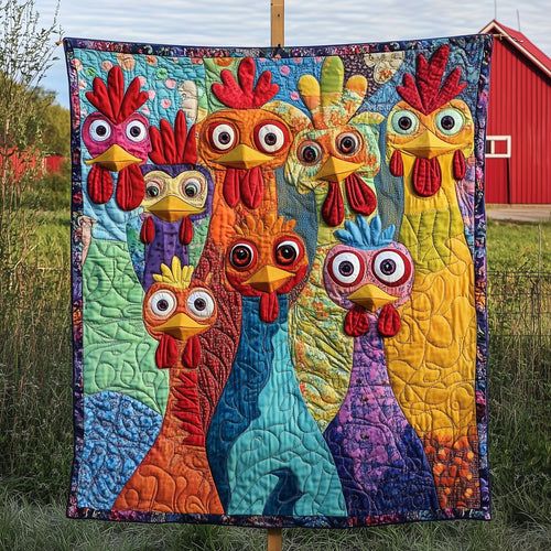 Funky Chicken Fiesta Quilted Blanket GFTOTP7116