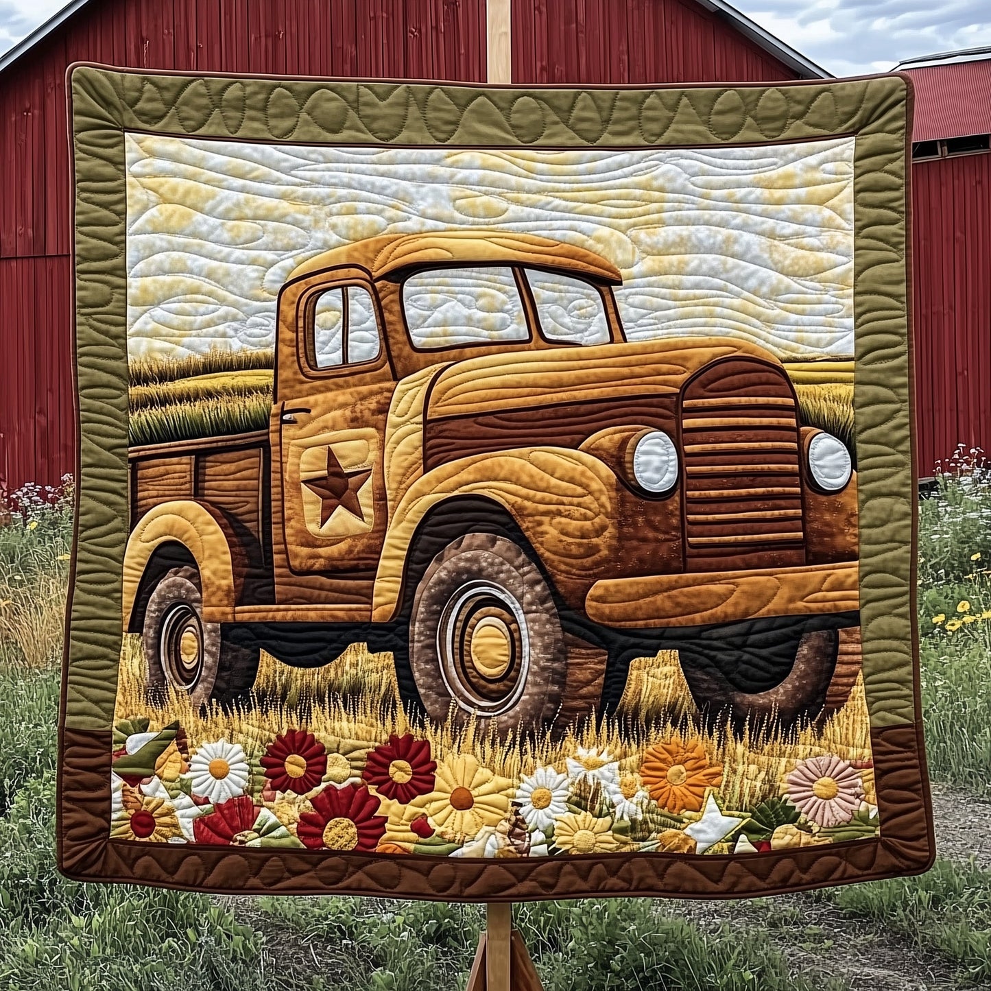 Rustic Roads Truck Quilted Blanket GFTOTP7120