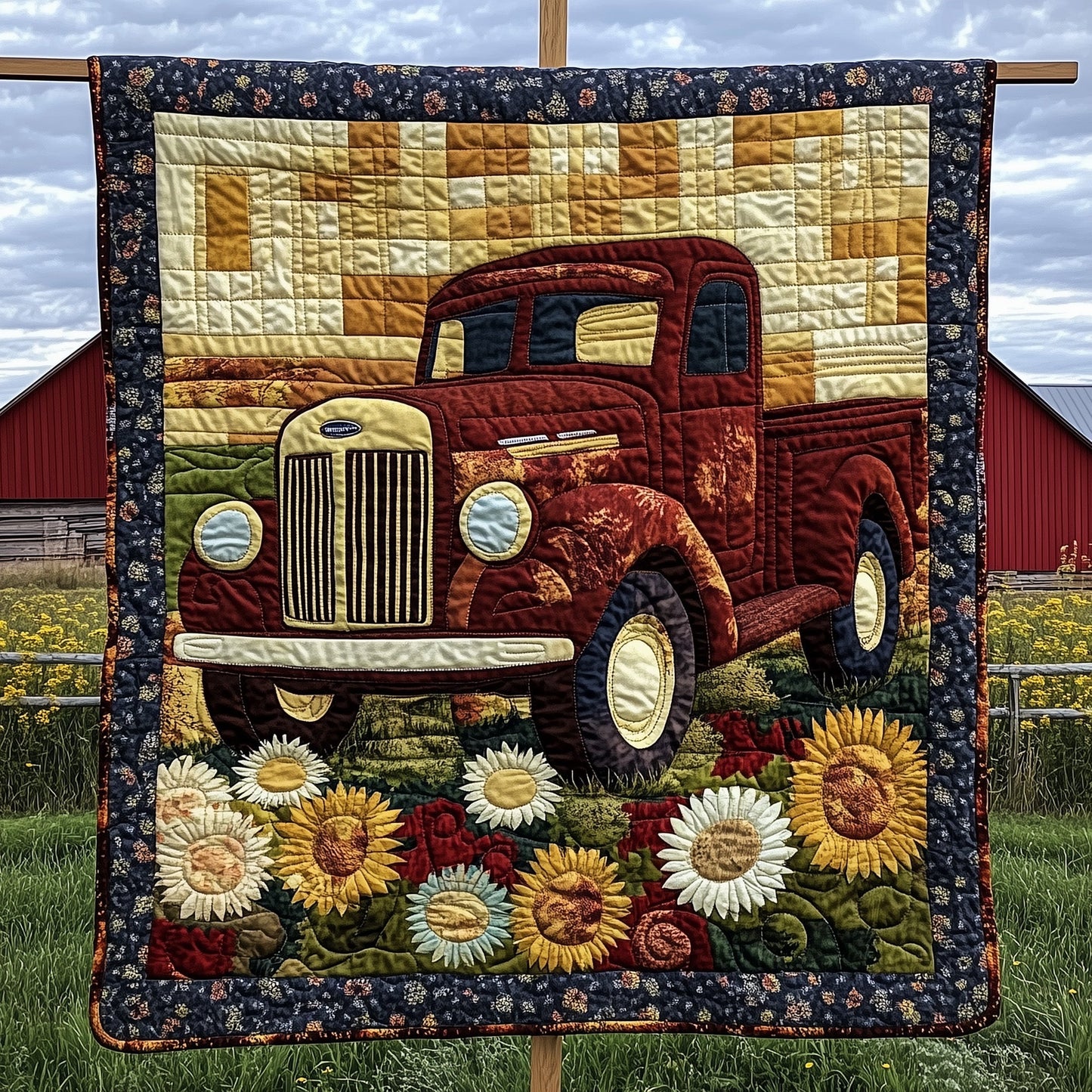 Rustic Roads Truck Quilted Blanket GFTOTP7122