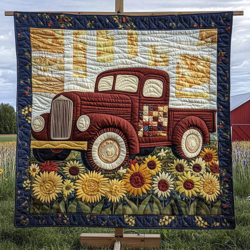 Rustic Roads Truck Quilted Blanket GFTOTP7123
