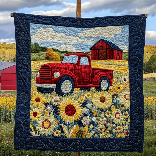 Rustic Roads Truck Quilted Blanket GFTOTP7124