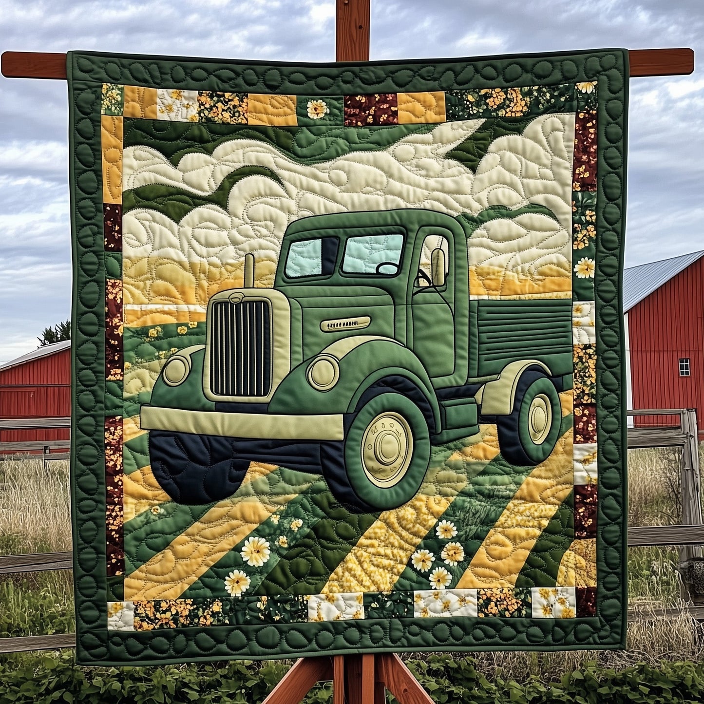 Rustic Roads Truck Quilted Blanket GFTOTP7127