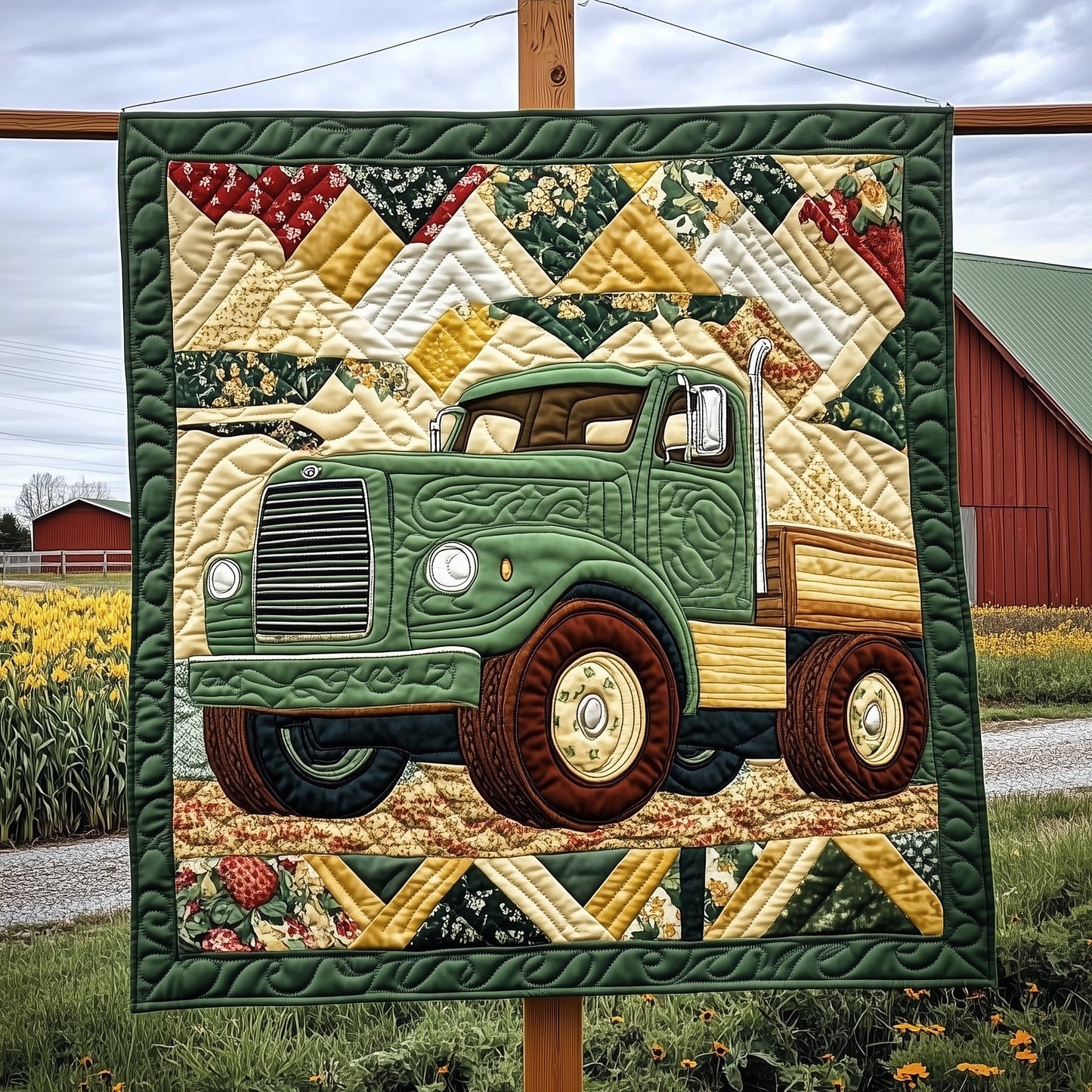 Rustic Roads Truck Quilted Blanket GFTOTP7128