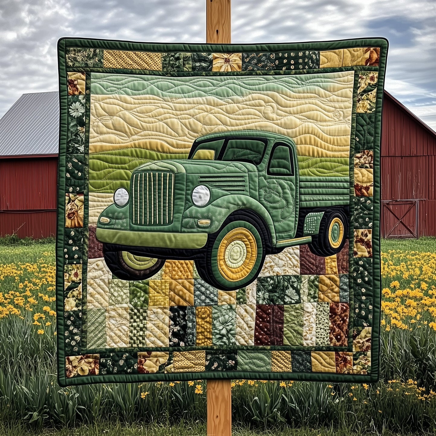 Rustic Roads Truck Quilted Blanket GFTOTP7129