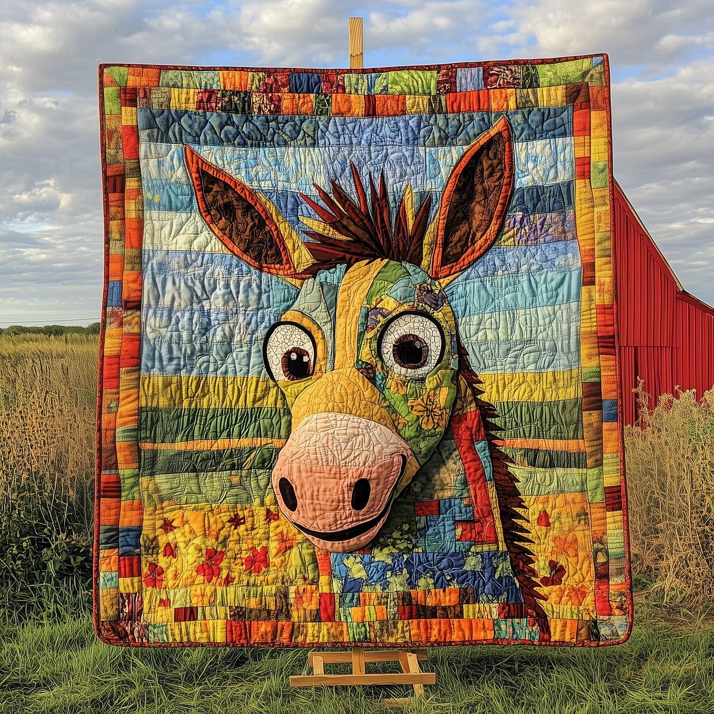 Donkey Snuggles Quilted Blanket GFTOTP7133