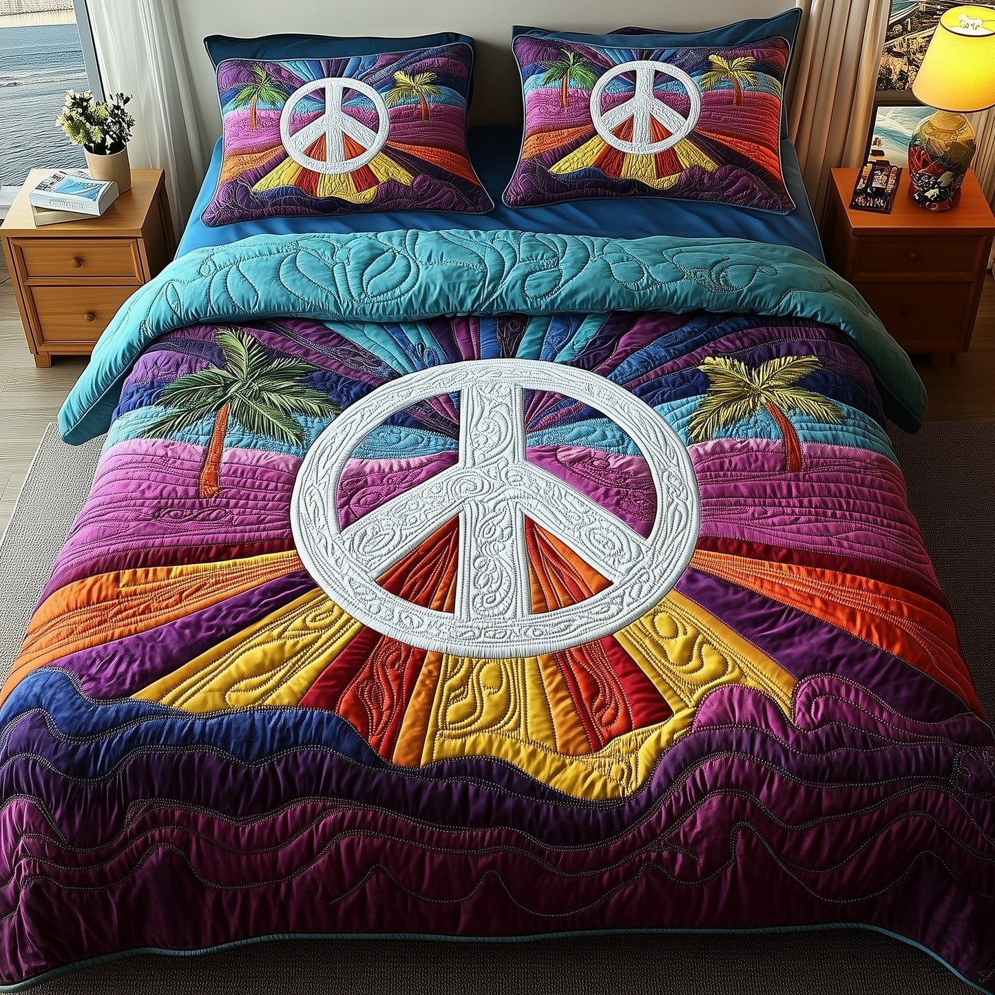 Groovy Dreams 3-Piece Quilted Bedding Set GFTOTP7144