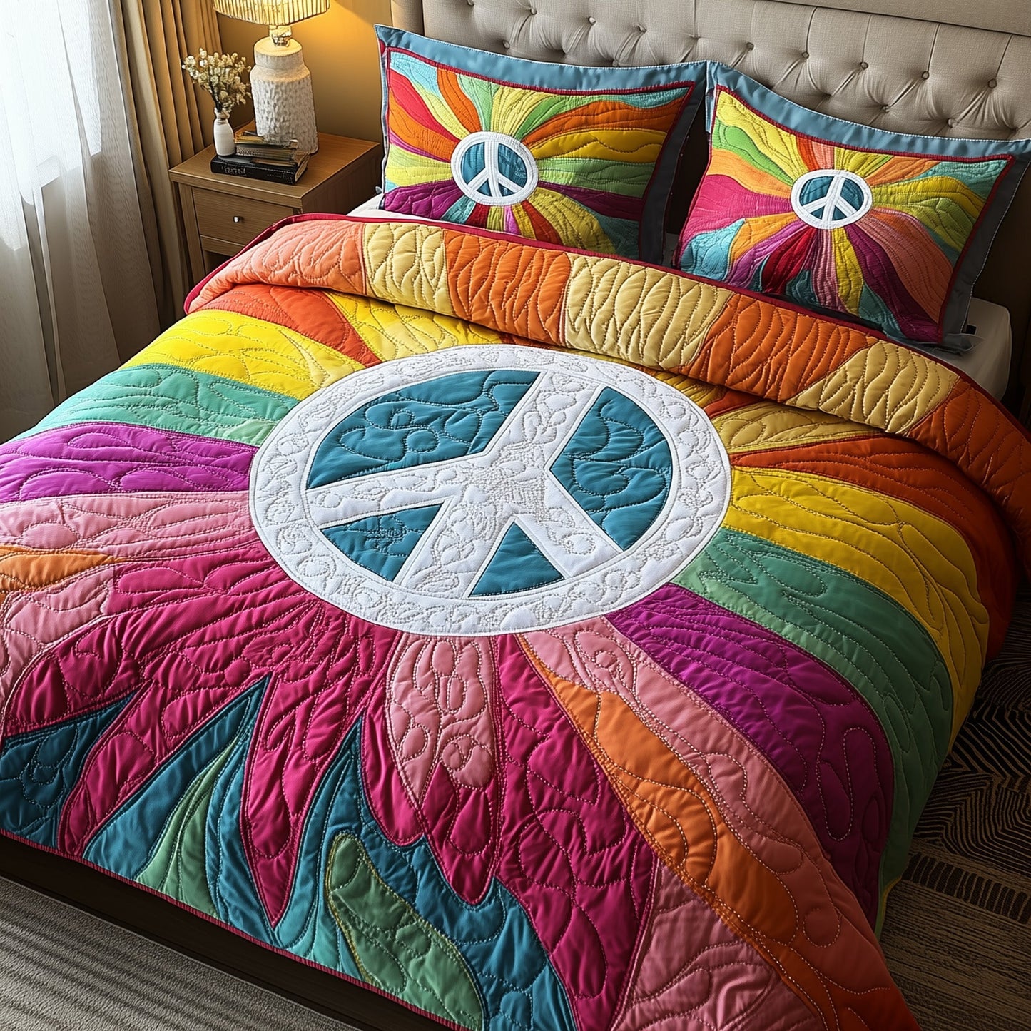 Groovy Dreams 3-Piece Quilted Bedding Set GFTOTP7145