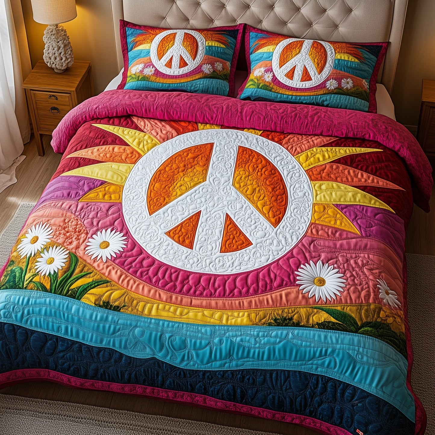 Groovy Dreams 3-Piece Quilted Bedding Set GFTOTP7148