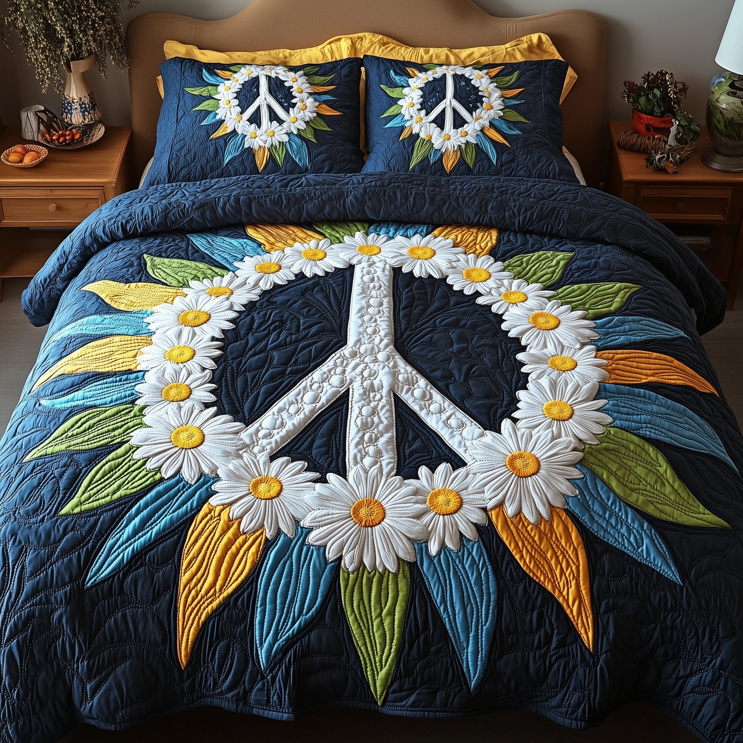 Groovy Dreams 3-Piece Quilted Bedding Set GFTOTP7155