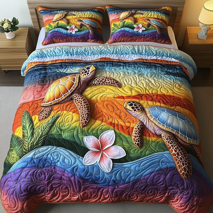 Sea Serenity Turtle 3-Piece Quilted Bedding Set GFTOTP7206