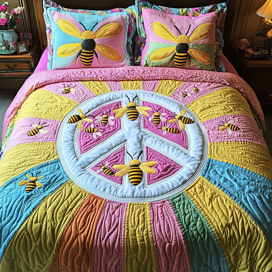 Bee Hippie 3-Piece Quilted Bedding Set GFTOTP7223