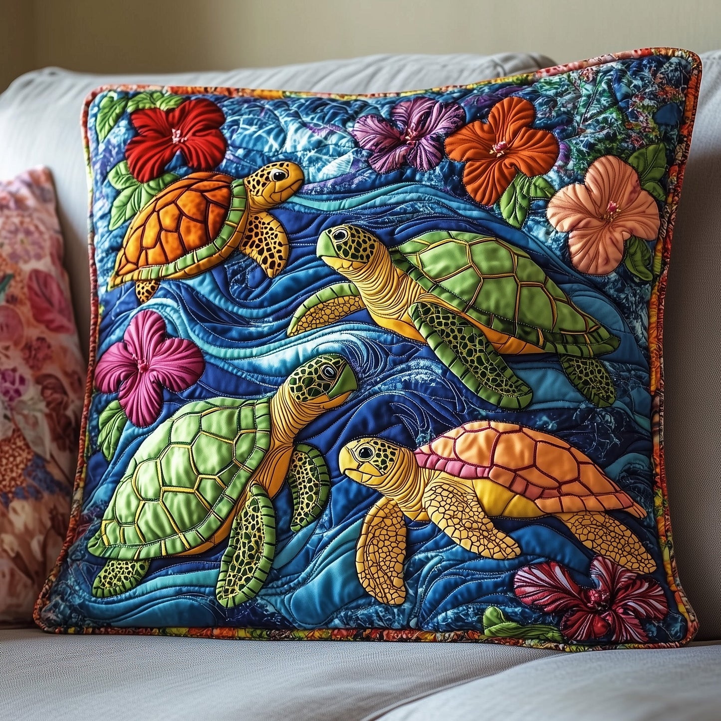 Sea Turtle Serenity Quilted Pillow Case GFTOTP7234
