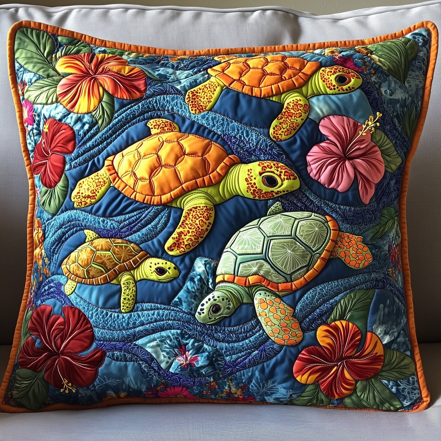 Sea Turtle Serenity Quilted Pillow Case GFTOTP7235