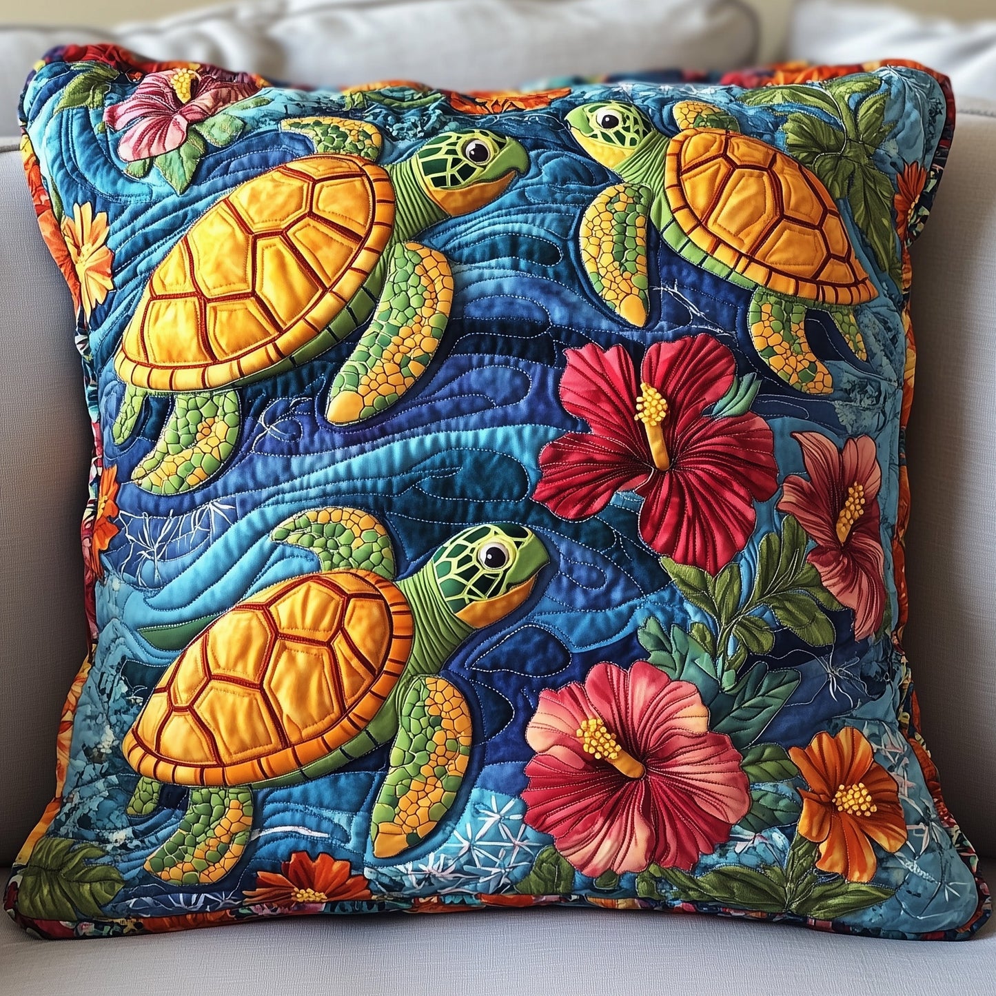 Sea Turtle Serenity Quilted Pillow Case GFTOTP7236