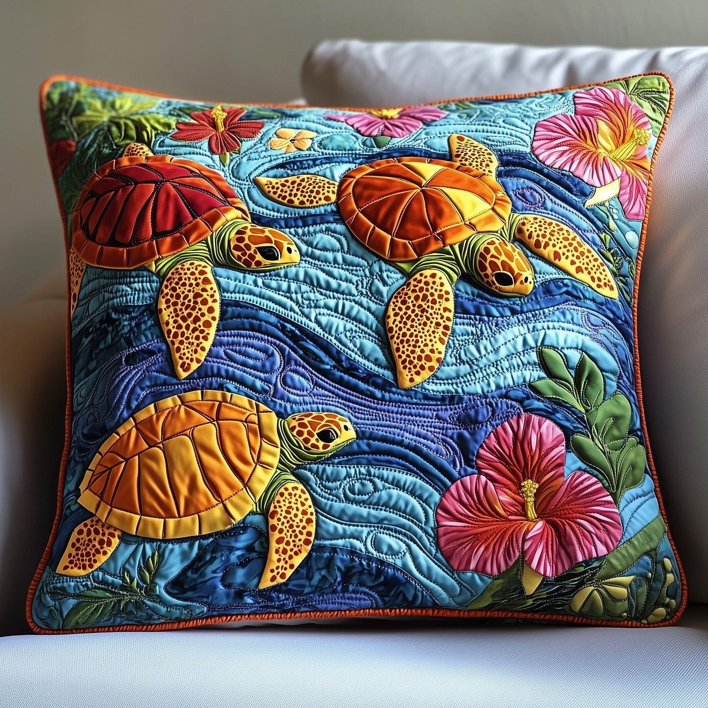 Sea Turtle Serenity Quilted Pillow Case GFTOTP7237